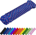 TECEUM Rope – 90 Feet x 1/4 Inch (7mm) – Patriot Mix – Strong All-Purpose Utility Rope – Camping, Crafting, Flag Pole, Indoor & Outdoor – Polypropylene Nylon Poly Lightweight Diamond Braided Cord