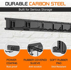 "64 Garage Tool Organizer Wall Mount - Heavy Duty 750lbs Metal Storage Rack, Easy Install Adjustable Hooks for Garden Tools Brooms