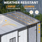 MELLCOM 6 x 8 FT Resin Outdoor Storage Shed with Floor, Resin Outdoor Storage Tool Shed with Windows and Lockable Door, Garden Shed for Lawnmower, Bike, Pool Supply