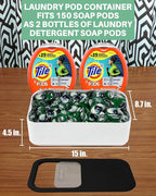 TidyFriend Laundry Pods Container with Slide Lid, 15" x 8.7" x 4.5", Airtight Storage Keeps Pods Fresh, Holds 9–10 lbs or 100–130 Pods, Laundry Detergent Container & Dishwasher Pod Holder (Black)
