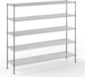 18" Deep x 72" Wide x 64" Height Wire Shelving Kit | 5-Tier | NSF Commercial Storage Rack Unit