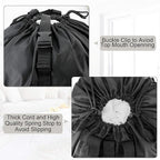 BeeGreen Laundry Bag Backpack w Adjustable Shoulder Straps College Dorm Essentials w Drawstring Closure for Travel Camp Heavy Duty Laundry Hamper Backpack Portable w Handle Xlarge Black