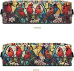Toilet Paper Storage Basket for Organizing Collapsible Storage Bin Organizer Fabric Basket with Handles for Bathroom Essentials Cosmetics, American Cardinal Red Bird Stained Glass Flower