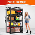 (2-Pack) 71" H-28 W-12 D Garage Shelving - 5 Tier Heavy Duty Metal Storage Shelves, Adjustable Steel Rack Units, Industrial Utility Shelving for Pantry, Basement, Warehouse & Home Organization
