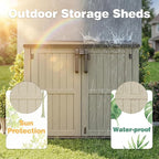 LHBcraft Waterproof Outdoor Storage Box 36 Cu Ft with Lockable Doors, Portable Horizontal Resin Storage Cabinet, Outdoor Storage Shed for Backyards, Easy to Assemble