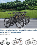 Freestanding Bike Floor Stand, Heavy Duty Bicycle Parking Rack for Garage Home Indoor Outdoor, Bike Storage Organizer Fits 22-28 Inch Wheels & 2.2 Inch Tire Width