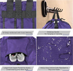 BeeGreen Laundry-Bag-Backpack-Heavy-Duty, Purple Nylon Drawstring Portable Laundry Foldable Extra Large Dirty Clothes Travel Bag with Handle College Dorm Apartment Essentials