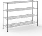 21" Deep x 72" Wide x 54" Height Wire Shelving Kit | 4-Tier | NSF Commercial Storage Rack Unit