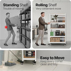 HOMEDANT House 24.4" W 5 Tier Heavy Duty Garage Shelving Adjustable Metal Rack Storage Shelves Standing Shelf Unit Organizers Pantry Closet Office White 2Pack