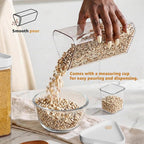 6-Grid Rotating Grain Storage Bins & Pantry Food Organizer, Dry Food Canister Set for Cereal, Grain, Snacks, Coffee Beans, Kitchen Countertop Storage