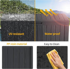 Outdoor Storage Box Waterproof, 270 Gallon Lockable Resin Deck Box Large, Patio Storage Bin for Pool Accessories Cushion Furniture, Garden Tools, UV-Resistant Outside Delivery Black