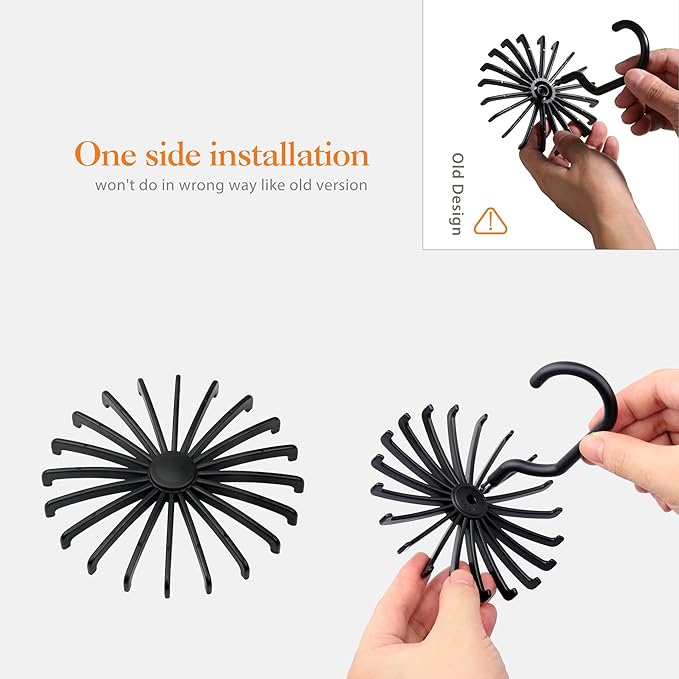 IPOW 2 Pack Updated Twirl Tie Rack Belt Hanger Holder Hook for Closet Organizer Storage