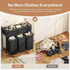 Laundry Sorter 3 Section, 120 L Laundry Hamper with 2 Drawers & 2-tone Top Panel, Rolling Laundry Basket Organizer with Pull-Out Removable Oxford Fabric Bags for Laundry Room Organization UNZYL006BVV3