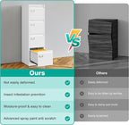 SISESOL 4 Drawer File Cabinet with Lock and Tag,White Vertical File Cabinet,Narrow Locking Filing Cabinets with Drawers,Metal Filing Storage for Home Office Fit A4 Legal/Letter Size,-Assembly Required