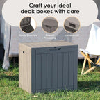 DRATO Deck Boxes, 30 Gallon Outdoor Storage Box for Patio Cushion, Garden Tools, Waterproof and UV Resistant, Lockable (Grey,30 Gallon)