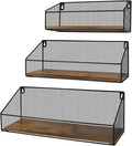 Schliersee Floating Shelves Wall Mounted Mesh Storage Shelf Set for Bathroom, Bedroom, Kitchen, Living Room, Office, 3 Packs
