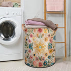 TropicalLife Collapsible Laundry Basket Large Laundry Hamper Waterproof Storage Bins with Leather Handles Clothes Nursery Hampers (Multicolored 3)