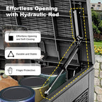 EasyUp 120 Gallon Deck Boxes Waterproof, Outdoor Large Storage Boxes with Lids, Outside Resin Storage Box & Deck Boxes for Patio, Garden Use(Black)