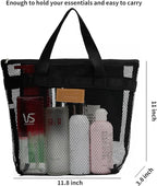 Mesh Shower Caddy Bag Portable Hanging Toiletry and Bath Organizer with Zipper for Travel, Gym, Camping, College Dorms, Beach