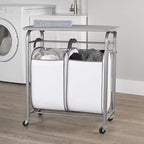 Neatfreak - Laundry Sorter with Ironing Board - 3-in-1 Laundry Basket, Ironing Station & Laundry Folding Table - 2 x Tote Hampers for Laundry, Towels & Bathroom Storage