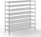 24" Deep x 72" Wide x 74" Height Wire Shelving Kit | 8-Tier | NSF Commercial Storage Rack Unit