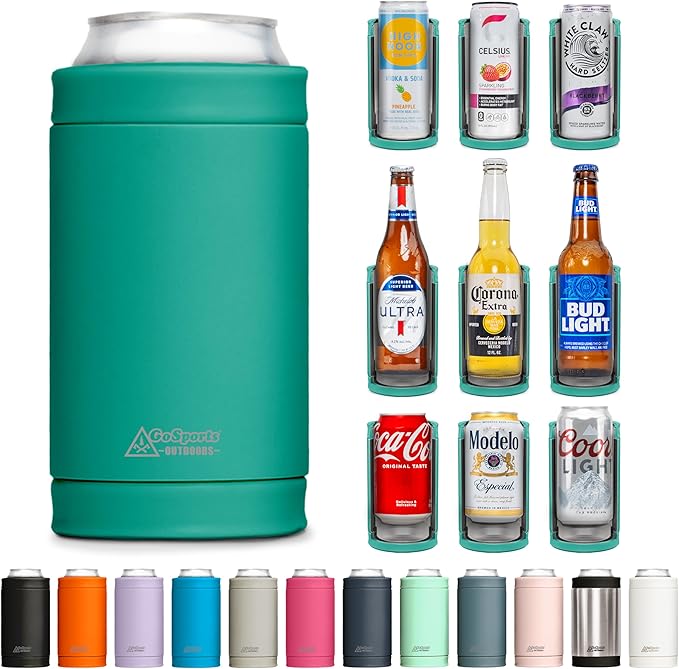 DUALIE 3 in 1 Insulated Can Cooler - 15+ Colors - Universal Size for 12 oz Cans, Slim Cans, and Bottles