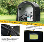 Happy Travel Bike Storage Shed Tent, Waterproof Portable Bicycle Cover with 30% More Top Storage Space for 2/3/4/5 Bikes,Clips Easy Setup Outdoor Sheds Shelter for Motorcycle, Garden Tools, Lawn Mower