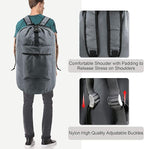 BeeGreen Gray Laundry Backpack w Adjustable Shoulder Straps & Drawstring College Dorm Room Essentials w Handle for Travel Trip Lightweight Durable Laundry Bag Hamper Portable