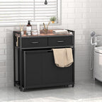 Laundry Hamper Laundry Basket with 3 Section Pull-Out Rolling Bags, Laundry Sorter for Organization and Storage with 2 Pull-Out Drawers for Laundry Room, Bathroom, Bedroom Use (Rustic Brown)