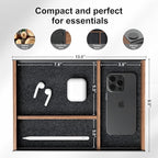 UPERGO Desk Drawer Organizer Tray, Mens Valet Made of Aluminum and Walnut, Aesthetic Desk Accessories for Office Home Supplies