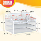 Docnest 3 Tier Mesh Desk Organizer for Paper Office Supplies – Multi-Functional Letter Tray with 5 Adjustable Compartments, 3 Pen Holders, Desktop Storage for Files, Mail, Stationery – White