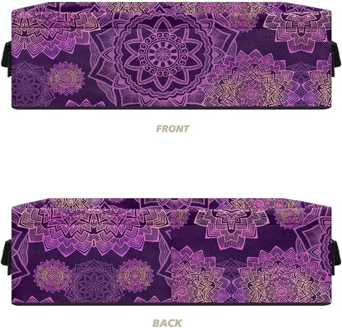 Bathroom Storage Bins Collapsible Rectangular Basket Versatile Cabinet Organizer Modern Fabric Toilet Paper Basket for Home Living Room Office Decor, Dark Violet Boho Flower