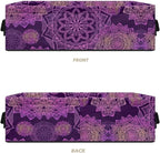 Bathroom Storage Bins Collapsible Rectangular Basket Versatile Cabinet Organizer Modern Fabric Toilet Paper Basket for Home Living Room Office Decor, Dark Violet Boho Flower