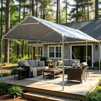 Quictent 10x20 ft Heavy Duty Carport Canopy Galvanized Car Tent Outdoor Garage Boat Shelter with Reinforced Structure, No Sidewall - Gray