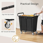 Laundry Hamper with Wheels, 250L Rolling Medium Laundry Basket for Clothes Storage, Heavy Duty Rolling Laundry Cart with Handle, Steel Frame, Waterproof Liner, 66 Gallons