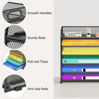 6 Tier Paper Organizer, Black Letter Tray with Handle, Mesh Desk Organizer, Metal File Organizer, Office Desk Accessories for Home, Office, Classroom, School