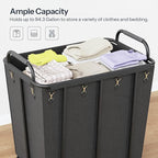 HOOBRO 106 Gal (400 L) Laundry Hamper with Lockable Wheels, Heavy Duty Rolling Laundry Cart, Laundry Sorter with Removable Bag, Laundry Basket Organizer, Waterproof Oxford Cloth, Black BB20XY01