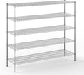 21" Deep x 72" Wide x 64" Height Wire Shelving Kit | 5-Tier | NSF Commercial Storage Rack Unit