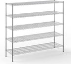 21" Deep x 72" Wide x 64" Height Wire Shelving Kit | 5-Tier | NSF Commercial Storage Rack Unit