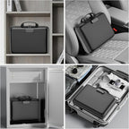 DocSafe Fireproof File Organizer with Lock, Hard-Shell Case Fireproof Document Box with 13 Pocket Accordion File Folder, Portable Home Office Travel Safe Storage for Important Documents Laptop Black