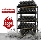 Heavy Duty Garage Storage Shelves 2 Pack, 2000 Lbs Capacity, 5-Tier Adjustable Storage Shelving Unit, 30"L x 12" W x 60"H Metal Shelving Racks for Kitchen Pantry Basement Bathroom Laundry