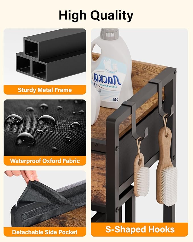 Laundry Hamper Laundry Basket: Rolling Laundry Basket Organizer with Wheels - Laundry Hamper 3 Section with Shelf Drawers Oxford Laundry Bags - Laundry Sorter for Laundry Room Bathroom Bedroom