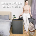 Hampers for Laundry Basket with Lid, 160L Extra Large 3 Section Clothes Divided Organizer for Bedroom, Laundry Room, Dirty Clothes Hamper, Grey