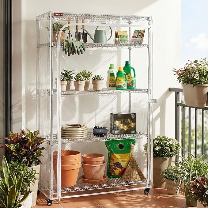 Clear PVC Wire Shelf Cover, 48" W x 18" D x 72" H, 3-Way Opening with Two-Way Zippers, Waterproof Transparent Shelving Cover for Storage Rooms & Utility Areas, Laundry Room, Kitchen & Garage