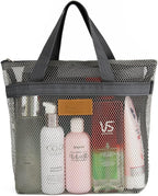 Mesh Shower Caddy Bag Portable Hanging Toiletry and Bath Organizer with Zipper for Travel, Gym, Camping, College Dorms, Beach
