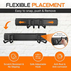 "64 Garage Tool Organizer Wall Mount - Heavy Duty 750lbs Metal Storage Rack, Easy Install Adjustable Hooks for Garden Tools Brooms