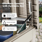 EasyUp 320 Gallon Deck Boxes Waterproof, Outdoor Large Storage Boxes with Lids, Outside Resin Storage Box & Deck Boxes for Patio, Garden Use(Gray)