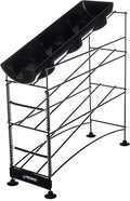 San Jamar Wireworks Cup and Lid Dispenser Fits 8 - 44 Oz. Cups, 4 Tiers with Suction Cup Feet for Restaurants, Fast Food, And Kitchens, Plastic, 8.25 X 21.25 X 28 Inches, Black