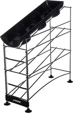 San Jamar Wireworks Cup and Lid Dispenser Fits 8 - 44 Oz. Cups, 4 Tiers with Suction Cup Feet for Restaurants, Fast Food, And Kitchens, Plastic, 8.25 X 21.25 X 28 Inches, Black