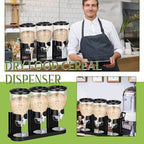 Umigy 1 Pack Triple Indispensable Dry Food Dispenser 67oz Each Capacity Cereal Container for Storage Preserving Dispensing Kitchen Rice Candy Nuts Dog Food Granola Snack Gumball Countertop (Black)